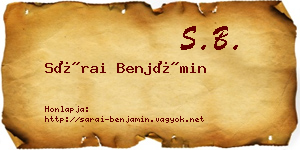 Sárai Benjámin névjegykártya