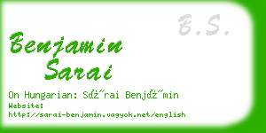 benjamin sarai business card